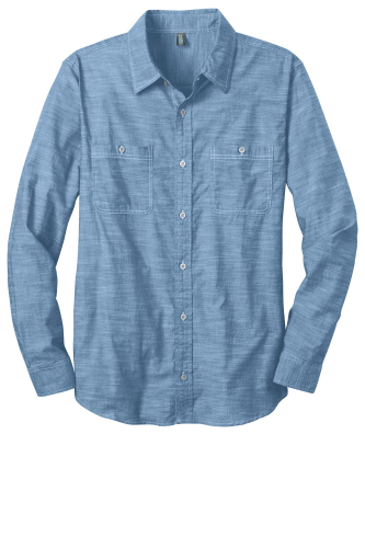 District Made Mens Long Sleeve Washed Woven Shirt